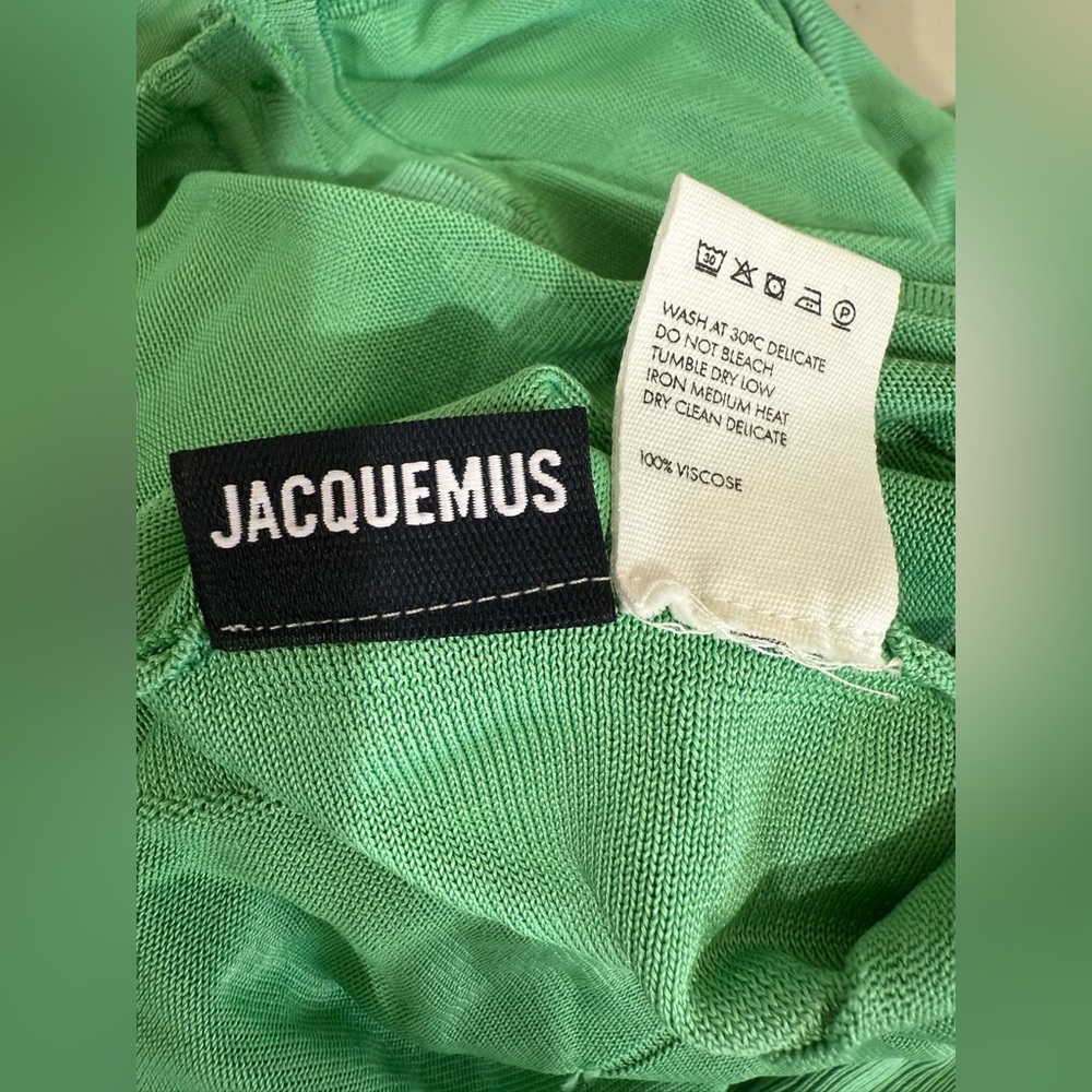 Jacquemus Mint Green Off-Shoulder Button-Front Maxi Dress - Picture 7 of 9